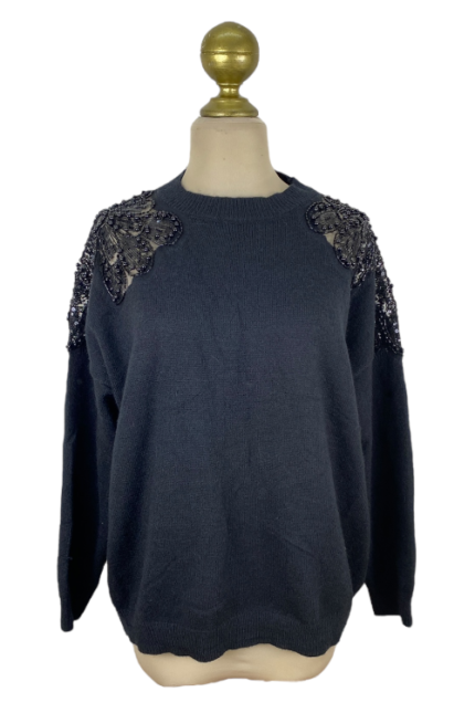 Suéter Lulu White Negro